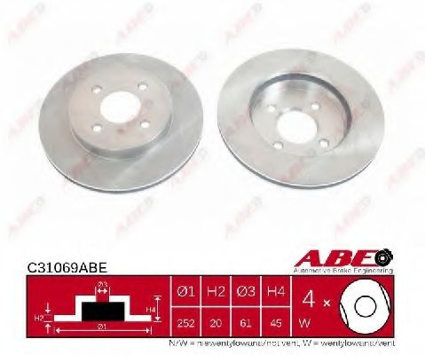 Тормозной диск ABE C31069ABE Тормозной диск ABE C31069ABE