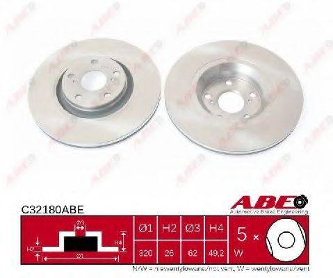 Тормозной диск ABE C32180ABE Тормозной диск ABE C32180ABE