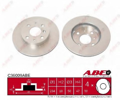 Тормозной диск ABE C36009ABE Тормозной диск ABE C36009ABE
