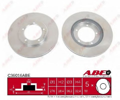 Тормозной диск ABE C36016ABE Тормозной диск ABE C36016ABE