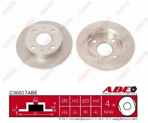 Тормозной диск ABE C36017ABE Тормозной диск ABE C36017ABE