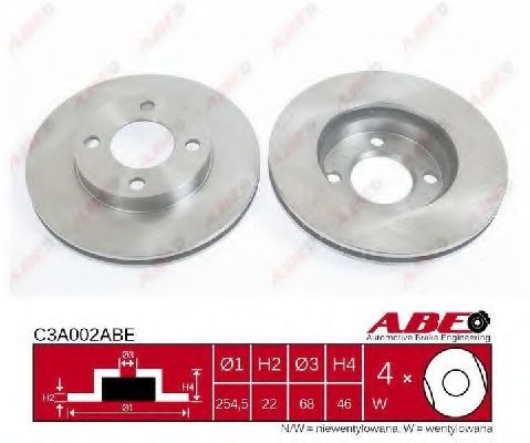 Тормозной диск ABE C3A002ABE Тормозной диск ABE C3A002ABE