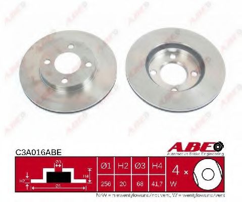 Тормозной диск ABE C3A016ABE Тормозной диск ABE C3A016ABE