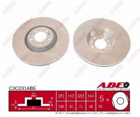 Тормозной диск ABE C3C031ABE Тормозной диск ABE C3C031ABE