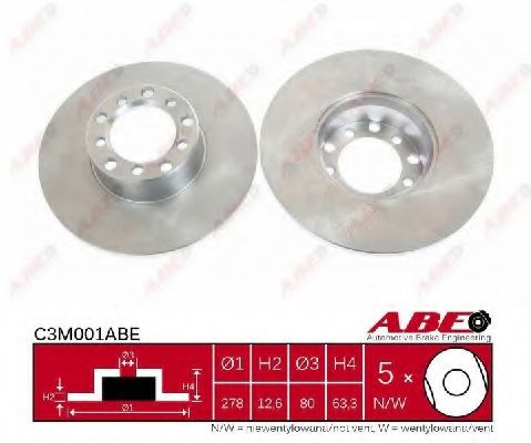 Тормозной диск ABE C3M001ABE Тормозной диск ABE C3M001ABE