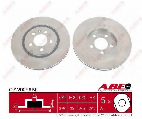 Тормозной диск ABE C3W008ABE Тормозной диск ABE C3W008ABE
