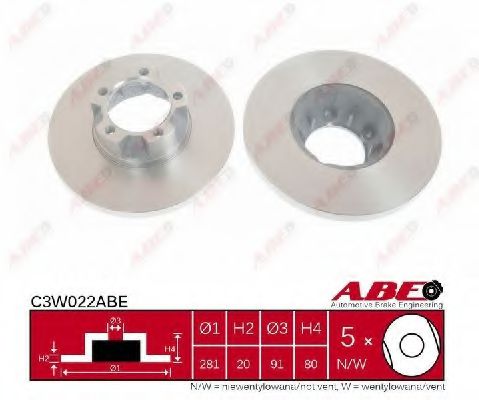 Тормозной диск ABE C3W022ABE Тормозной диск ABE C3W022ABE