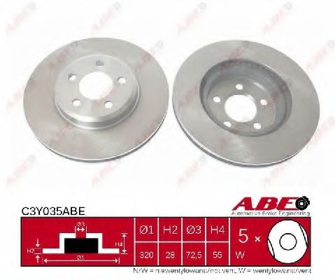 Тормозной диск ABE C3Y035ABE Тормозной диск ABE C3Y035ABE