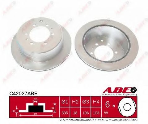 Тормозной диск ABE C42027ABE Тормозной диск ABE C42027ABE