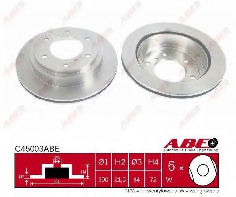 Тормозной диск ABE C45003ABE Тормозной диск ABE C45003ABE