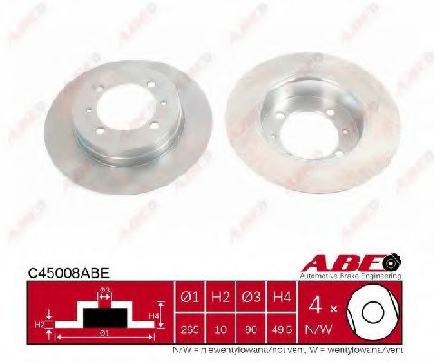 Тормозной диск ABE C45008ABE Тормозной диск ABE C45008ABE