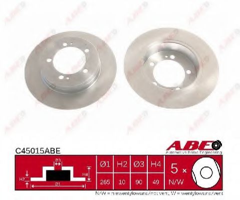 Тормозной диск ABE C45015ABE Тормозной диск ABE C45015ABE