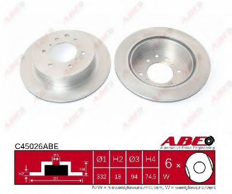Тормозной диск ABE C45026ABE Тормозной диск ABE C45026ABE