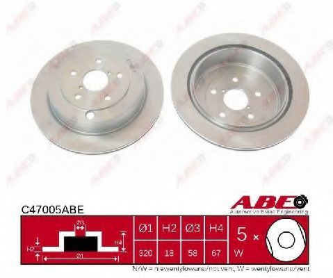Тормозной диск ABE C47005ABE Тормозной диск ABE C47005ABE