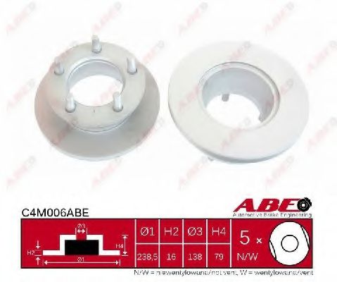 Тормозной диск ABE C4M006ABE Тормозной диск ABE C4M006ABE