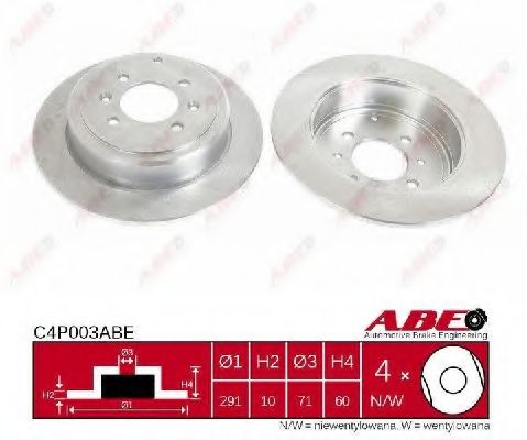 Тормозной диск ABE C4P003ABE Тормозной диск ABE C4P003ABE