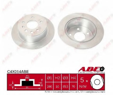 Тормозной диск ABE C4X014ABE Тормозной диск ABE C4X014ABE