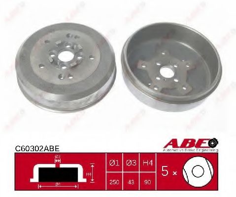 Тормозной барабан ABE C60302ABE Тормозной барабан ABE C60302ABE