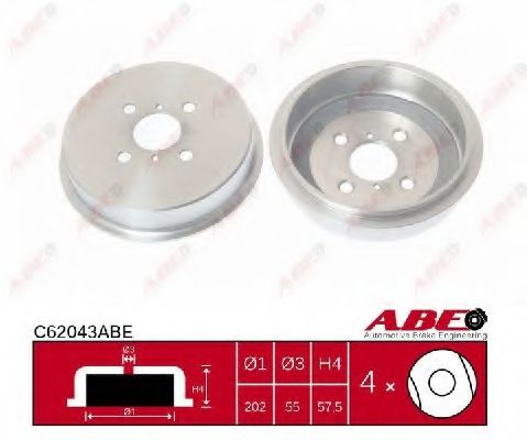 Тормозной барабан ABE C62043ABE Тормозной барабан ABE C62043ABE