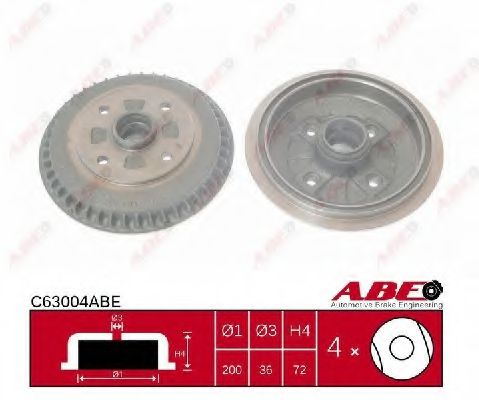 Тормозной барабан ABE C63004ABE Тормозной барабан ABE C63004ABE