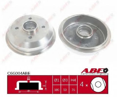 Тормозной барабан ABE C6G004ABE Тормозной барабан ABE C6G004ABE