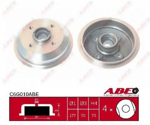 Тормозной барабан ABE C6G010ABE Тормозной барабан ABE C6G010ABE