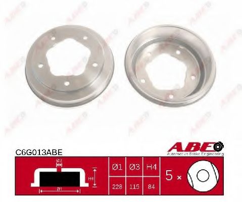Тормозной барабан ABE C6G013ABE Тормозной барабан ABE C6G013ABE