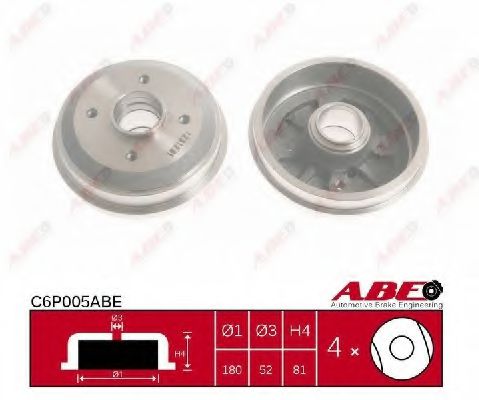 Тормозной барабан ABE C6P005ABE Тормозной барабан ABE C6P005ABE