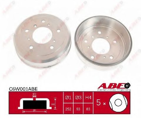 Тормозной барабан ABE C6W001ABE Тормозной барабан ABE C6W001ABE