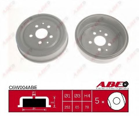Тормозной барабан ABE C6W004ABE Тормозной барабан ABE C6W004ABE