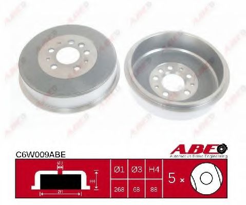 Тормозной барабан ABE C6W009ABE Тормозной барабан ABE C6W009ABE