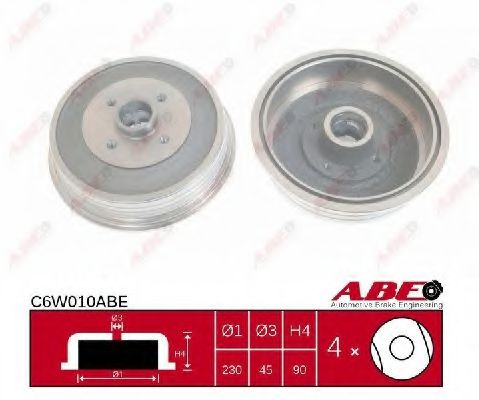 Тормозной барабан ABE C6W010ABE Тормозной барабан ABE C6W010ABE