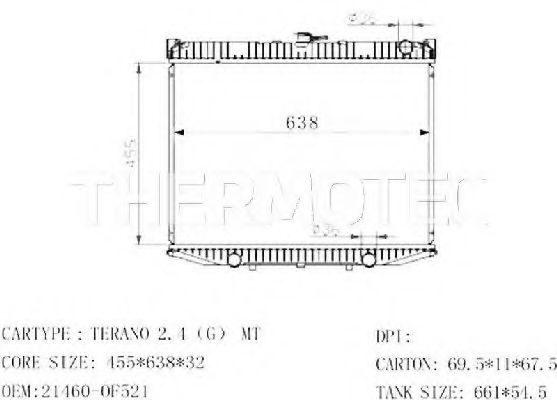 Радиатор охлаждения двигателя THERMOTEC D71013TT