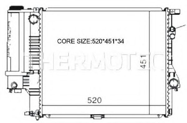 Радиатор охлаждения двигателя THERMOTEC D7B005TT