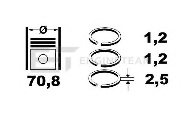 Комплект поршневых колец ET ENGINETEAM R1001800