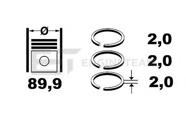 Комплект поршневых колец ET ENGINETEAM R1002500