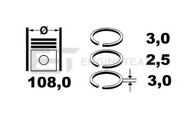 Комплект поршневых колец ET ENGINETEAM R1003000