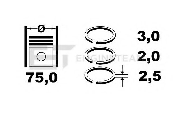 Комплект поршневых колец ET ENGINETEAM R1004100