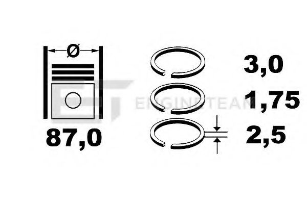 Комплект поршневых колец ET ENGINETEAM R1004500