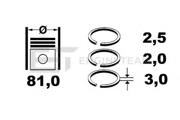 Комплект поршневых колец ET ENGINETEAM R1004900