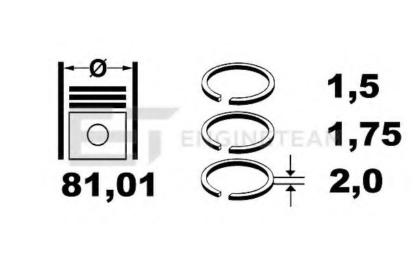 Комплект поршневых колец ET ENGINETEAM R1005100