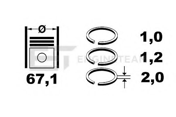 Комплект поршневых колец ET ENGINETEAM R1005500