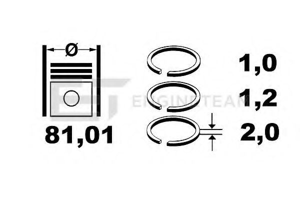 Комплект поршневых колец ET ENGINETEAM R1005700