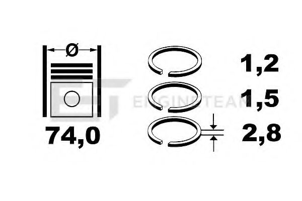 Комплект поршневых колец ET ENGINETEAM R1005900