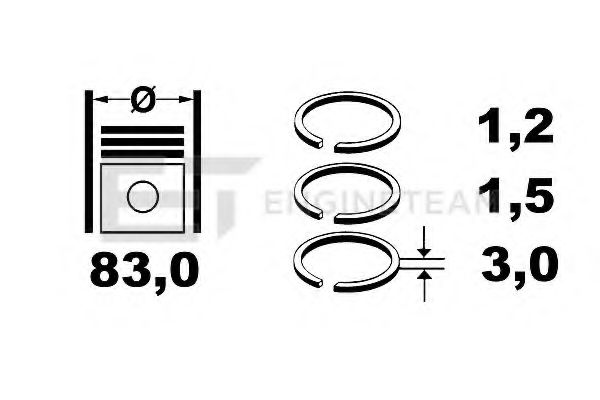 Комплект поршневых колец etengineteam R4000300
