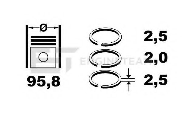 Комплект поршневых колец ET ENGINETEAM R1007000