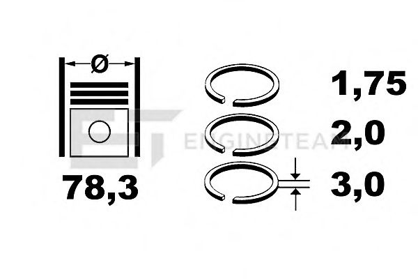 Комплект поршневых колец ET ENGINETEAM R1007700