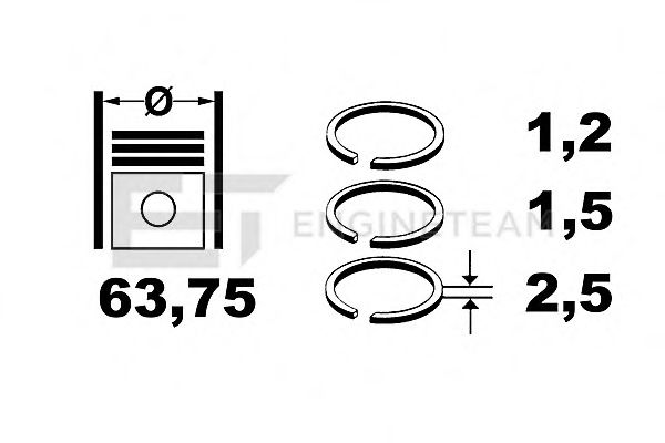 Комплект поршневых колец ET ENGINETEAM R1000625