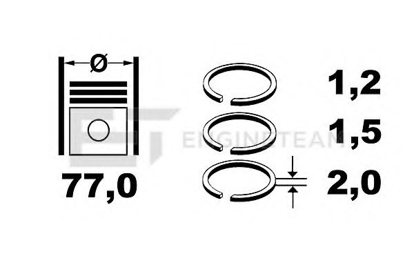 Комплект поршневых колец ET ENGINETEAM R1009650 Комплект поршневых колец ET ENGINETEAM R1009650