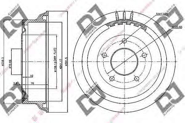 Тормозной барабан djparts BR1001